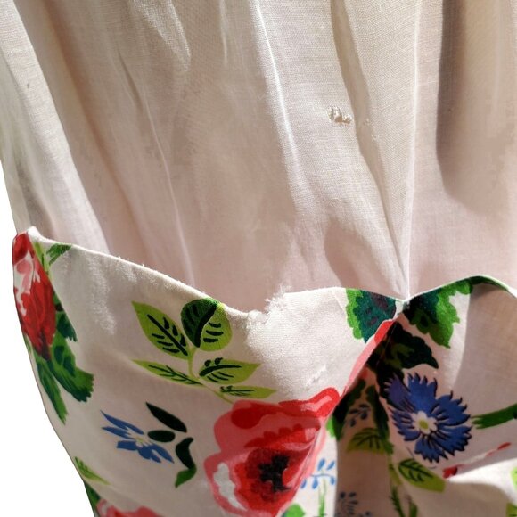 Vintage Apron 30s 40s Pale Pink Floral Sheer Pockets S M - Picture 10 of 10